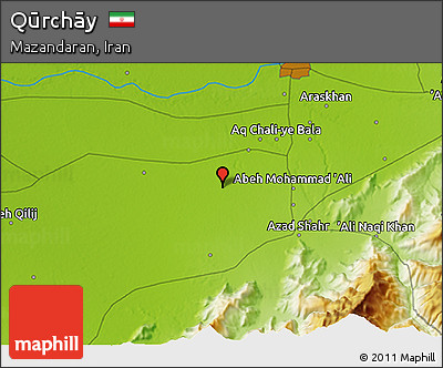 Physical 3D Map of Qūrchāy