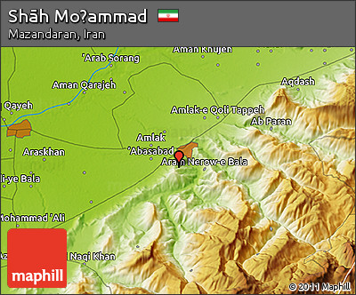 Physical 3D Map of Shāh Moḩammad