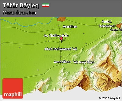 Physical 3D Map of Tātār Bāyjeq