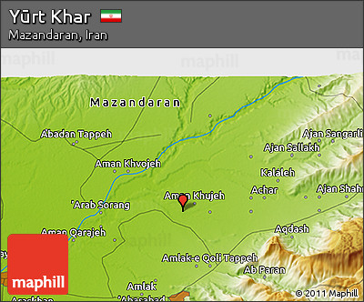Physical 3D Map of Yūrt Khar