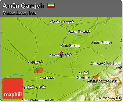 Physical 3D Map of Amān Qarajeh