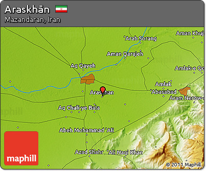 Physical 3D Map of Araskhān