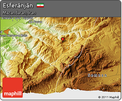 Physical 3D Map of Esferānjān