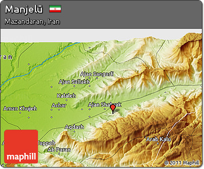 Physical 3D Map of Manjelū