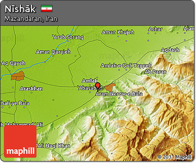 Physical 3D Map of Nīshāk
