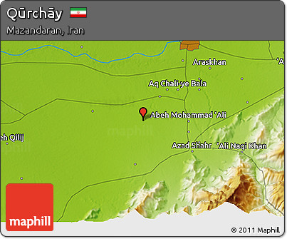 Physical 3D Map of Qūrchāy
