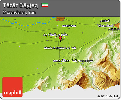 Physical 3D Map of Tātār Bāyjeq