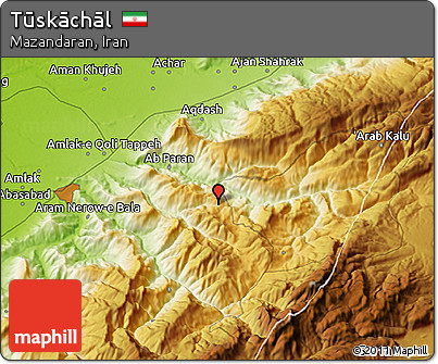 Physical 3D Map of Tūskāchāl