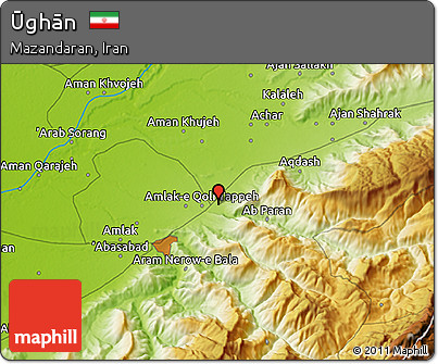 Physical 3D Map of Ūghān