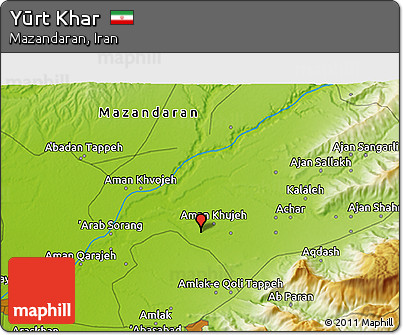 Physical 3D Map of Yūrt Khar