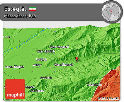 Political 3D Map of Esteqlāl