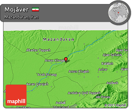 Political 3D Map of Mojāver