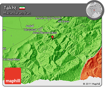 Political 3D Map of Takht