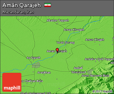 Political 3D Map of Amān Qarajeh