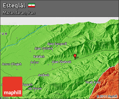 Political 3D Map of Esteqlāl