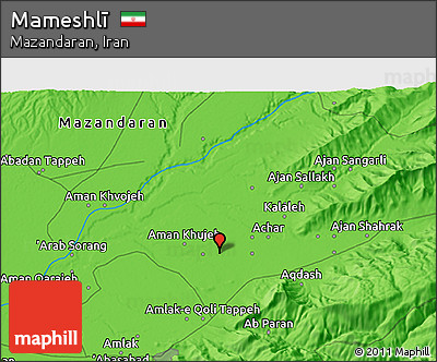 Political 3D Map of Mameshlī