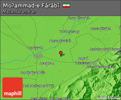 Political 3D Map of Moḩammad-e Fārābī