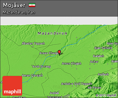 Political 3D Map of Mojāver