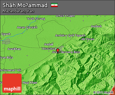 Political 3D Map of Shāh Moḩammad