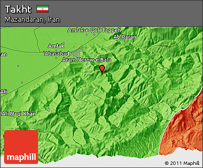 Political 3D Map of Takht