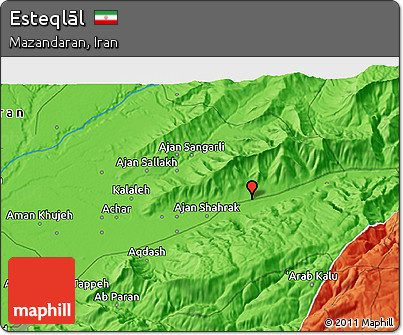 Political 3D Map of Esteqlāl