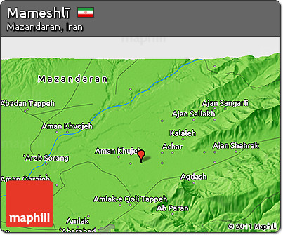 Political 3D Map of Mameshlī