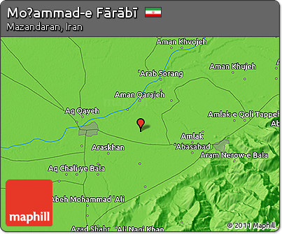 Political 3D Map of Moḩammad-e Fārābī