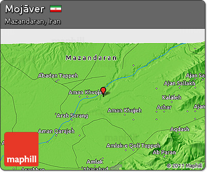 Political 3D Map of Mojāver