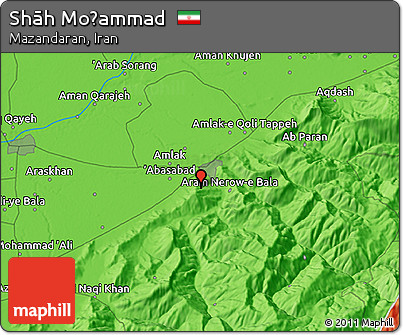 Political 3D Map of Shāh Moḩammad