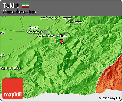 Political 3D Map of Takht