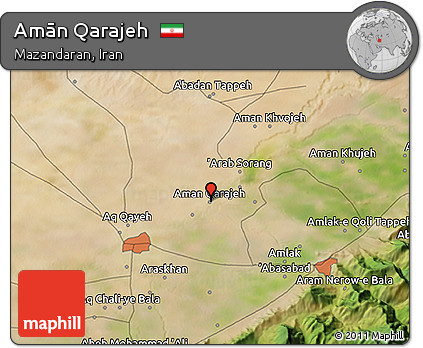 Satellite 3D Map of Amān Qarajeh