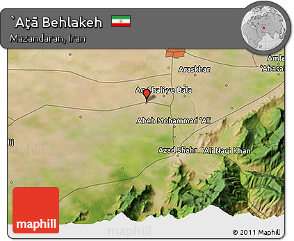 Satellite 3D Map of `Aţā Behlakeh