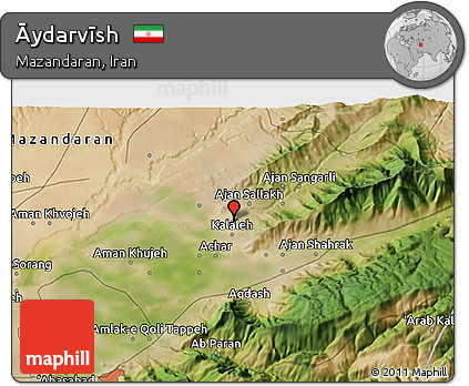 Satellite 3D Map of Āydarvīsh