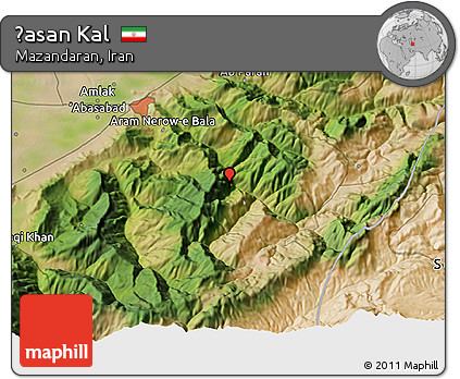 Satellite 3D Map of Ḩasan Kal