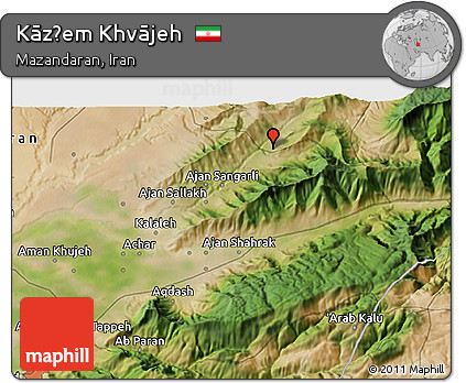 Satellite 3D Map of Kāz̧em Khvājeh