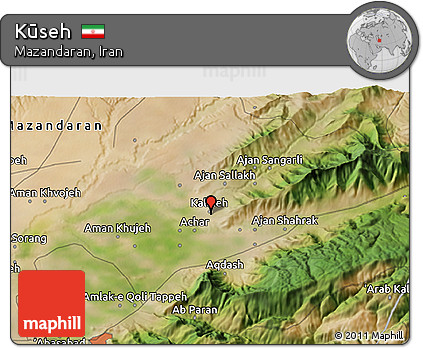 Satellite 3D Map of Kūseh