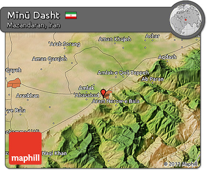 Satellite 3D Map of Mīnū Dasht