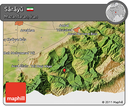 Satellite 3D Map of Sārāyū