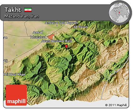Satellite 3D Map of Takht
