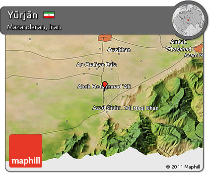 Satellite 3D Map of Yūrjān