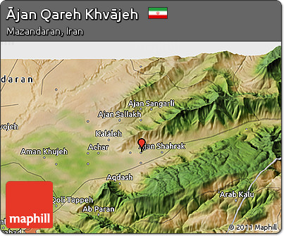 Satellite 3D Map of Ājan Qareh Khvājeh