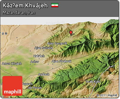 Satellite 3D Map of Kāz̧em Khvājeh