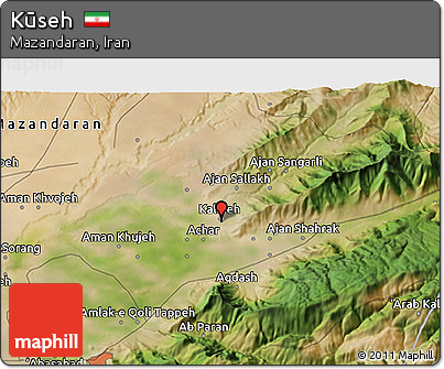 Satellite 3D Map of Kūseh