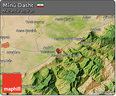 Satellite 3D Map of Mīnū Dasht