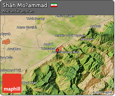Satellite 3D Map of Shāh Moḩammad