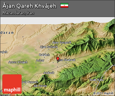 Satellite 3D Map of Ājan Qareh Khvājeh