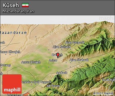 Satellite 3D Map of Kūseh