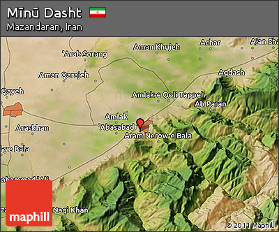 Satellite 3D Map of Mīnū Dasht