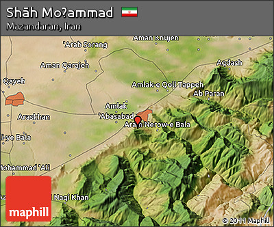 Satellite 3D Map of Shāh Moḩammad