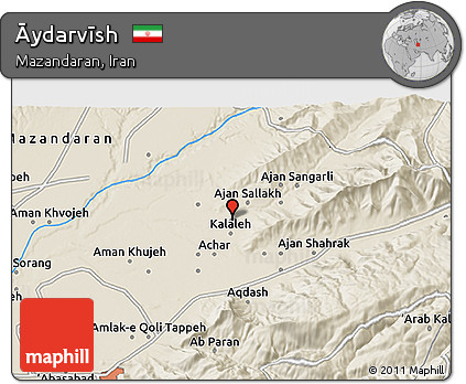 Shaded Relief 3D Map of Āydarvīsh